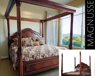 MAGNUSSEN HOME "Chateau Collection" King Canopy Bed OR Poster Bed bid #59 DELIVERY is INCLUDED with FULL PRICE PURCHASE