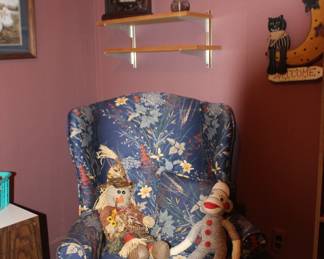 CClock, WIngback Chair, Sock Puppet