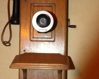 Antique Wood Wall Phone
