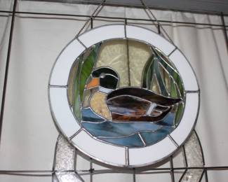 Mallard Duck Leaded Glass