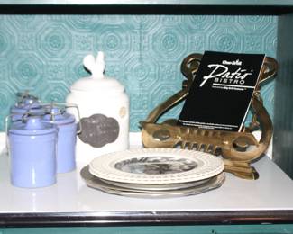 Brass Music Stands, Crocks Plates