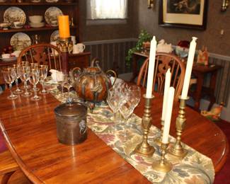 Dining Table Stemware, Ice Bucket Metal Pumpkin Candle Sticks