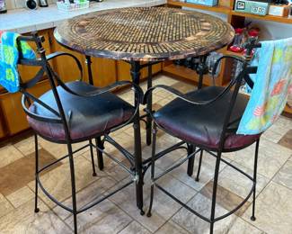 pub table has 4 chairs