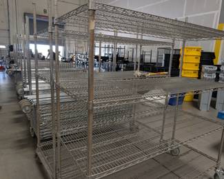 ULINE mobile shelving carts 60 x 24 x 72