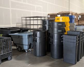 Uline & Rubbermaid waste collection bins