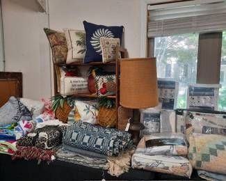 Beautiful linens....antique quilts, pillows, comforters, tablecloths, vintage items