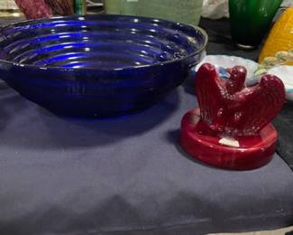 Blenko bowl, Fenton eagle