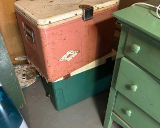 Two Coleman coolers