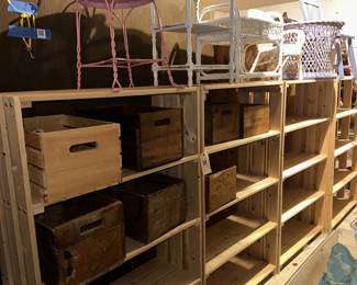 Shelves, Antique Milk Crates