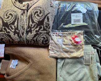 Women’s clothing by Redwood & Ross, Bombas, and others, many pieces new with tags.