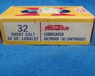 Lot 306. 50 Western .32 Short Colts. 80-grain. Box is in good condition.