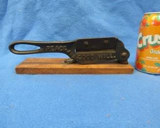 Lot 180. Antique cast iron tobacco plug cutter