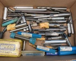 Lot 123. Hundreds of dollars worth of machinists' tools including end mills, drill bits, taps and more