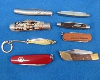 Lot 186. Eight pocketknives including Imperial (2), Sabre (2), and more