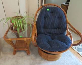 Lot 191. Two identical bamboo chairs and a table. Only one is pictured.