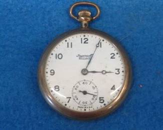Lot 308. Ingersoll Reliance 7 jewel pocket watch. Illinois Watch Case Co. 10-year case. # 2877454. For parts or repair.