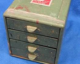 Lot 279. Vintage metal "File A Way" four-drawer storage unit