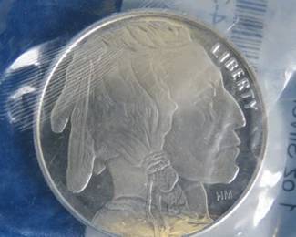 Lot 177. One Apmex .999 pure troy ounce Silver Buffalo bullion round