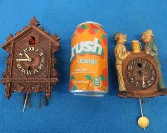 Lot 24. Two vintage wind-up clocks for parts or repair