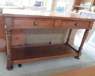 Lot 96. Sofa table in VGC, 58"W x 33"H x 19"D