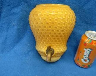 Lot 318. Gold color Fenton hobnail lavabo. No lid.