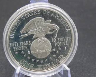 Lot 219. 1991 USO 90% silver dollar