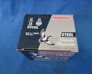 Lot 54. 25 rounds of Federal 12-gauge 3 1/2" BBB steel shot