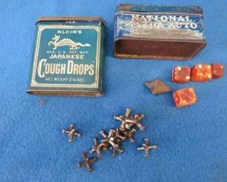 Lot 84. Two old tins and more