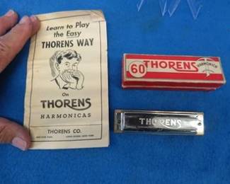Lot 78. Thorens 60 10-hole diatonic harmonica in the key of C. Made in Switzerland. Sounds great. Excellent condition.