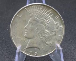 Lot 328. 1922 D Peace Silver Dollar