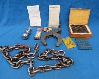 Lot 124. Set of SPI wavy parallels (for machining), 5.5' of 3/8" chain, and more