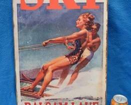 Lot 338. Repo metal travel sign. 24" x 14".