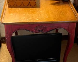 French side table with drawer. 24x24x25 tall.
