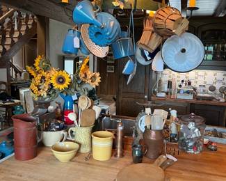 Miscellaneous kitchen items. French country, antique.