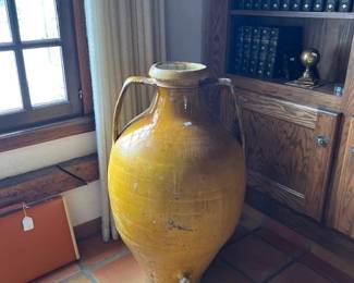 19th Century French Provincial Terracotta Olive Oil Jar-Amphora. 22 W x 42H.