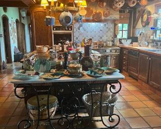 Miscellaneous French Country Kitchen items. Bakers table is "Not for Sale".