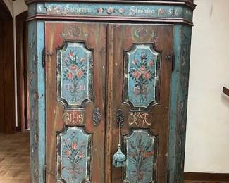 Austrian wedding armoire. 4ft wide x 24"D x 67"T. Beautiful!