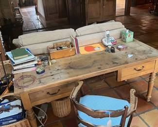 Early 19th Century country desk with 2 drawers. 66W x 28D x 29T.