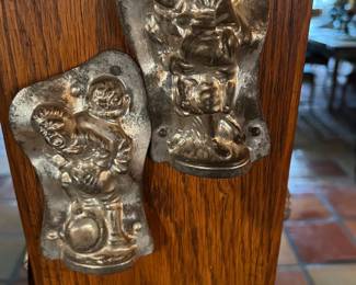Many Vintage chocolate molds.