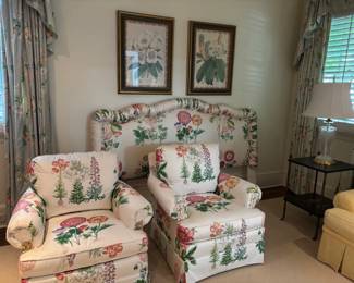 Chairs by Lee Industries and King Headboard