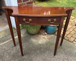 Vintage Hammary Mahogany Inlaid Console Table