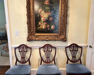 Set of 6 Shield Back Mahogany Chairs