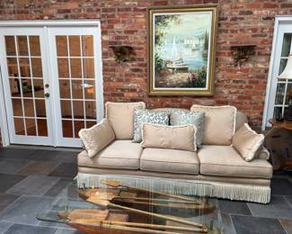 Sofa by Lee Industries  Boat Table by Maitland Smith