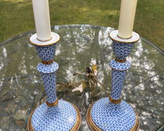 Frederick Cooper Fish Scale Porcelain Lamps