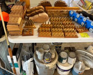 Wooden Gifts (games, jewelry boxes, Paint cans, fan, fishing supplies