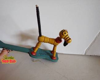 1936 Walt Disneys Pluto Wooden PopUp Toy FisherPrice Toys