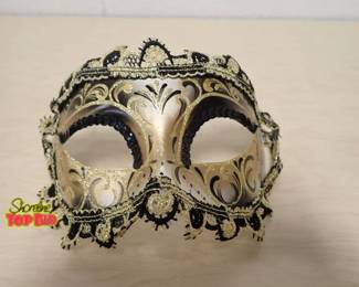Original Venezia Masquerade Mask Black Gold, Made in Italy