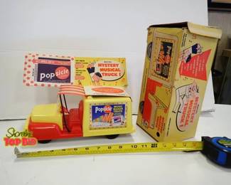 Vintage Mattel Popsicle Truck in Original Box 1953 Ford Advertising Promo Excellent Condition