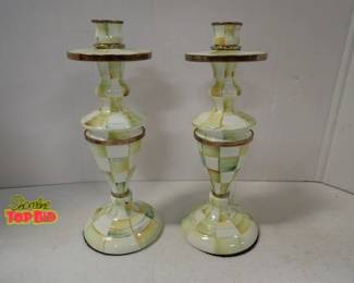Mackenzie Childs Ceramic Candle Holders