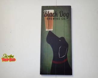 Wall Art Black Dog Balancing a Beer on its Nose, Black Dog Brewing Co. by Ryan Fowler